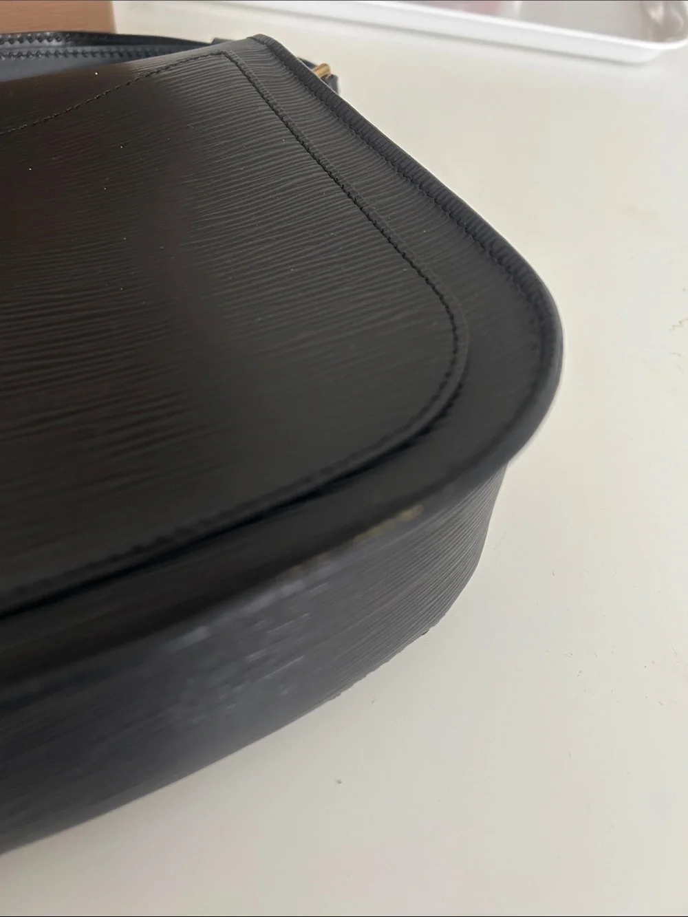 Louis Vuitton Black Epi St Cloud GM with original box purchase receipt